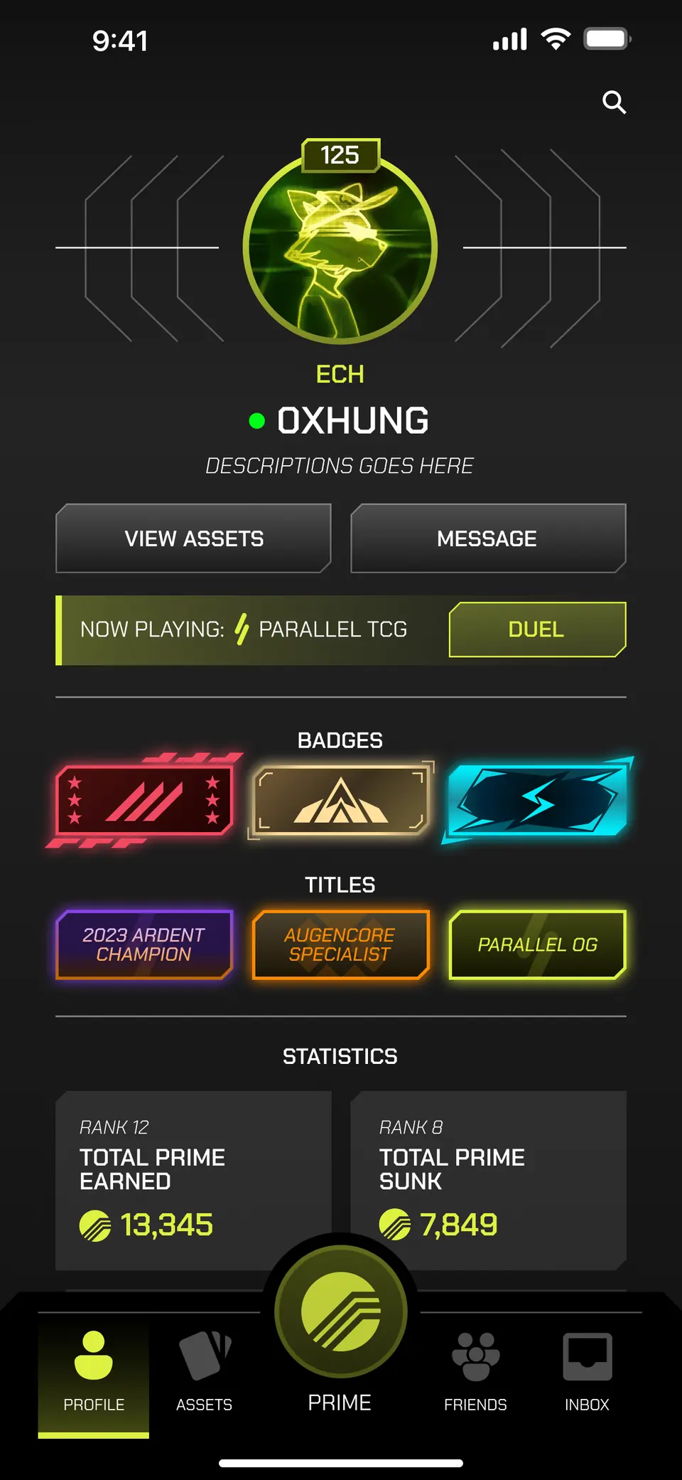 Echelon profile — Mobile UI · skins