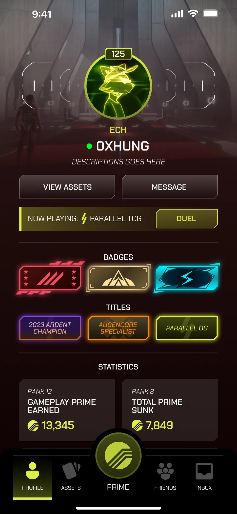 Echelon profile — Mobile UI · skins