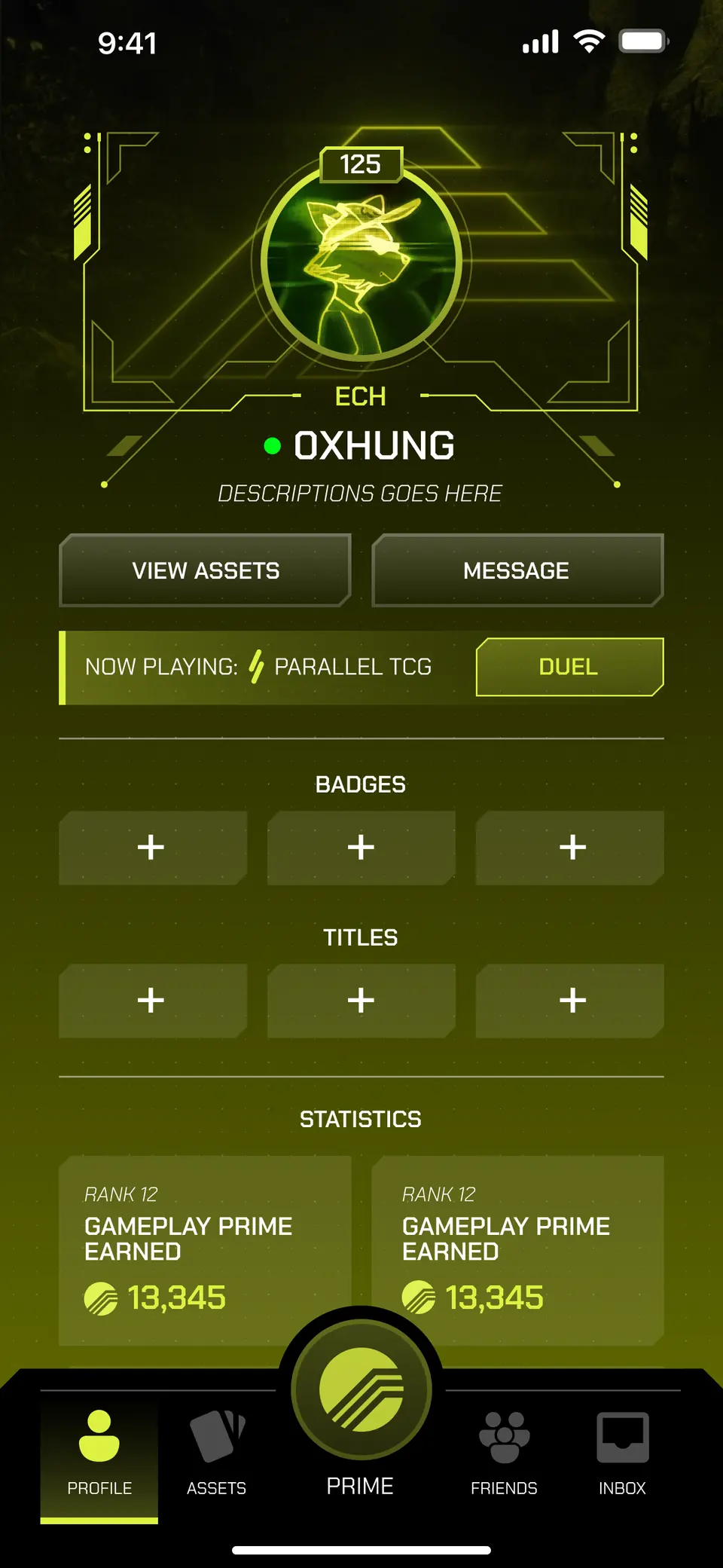 Echelon profile — Mobile UI · skins