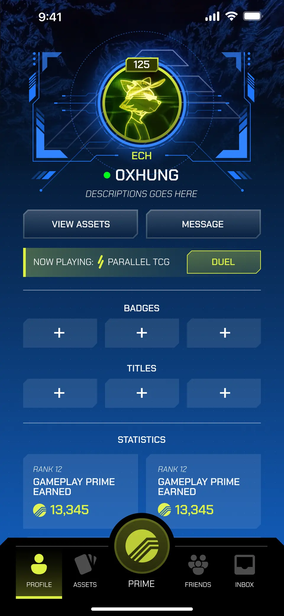 Echelon profile — Mobile UI · skins